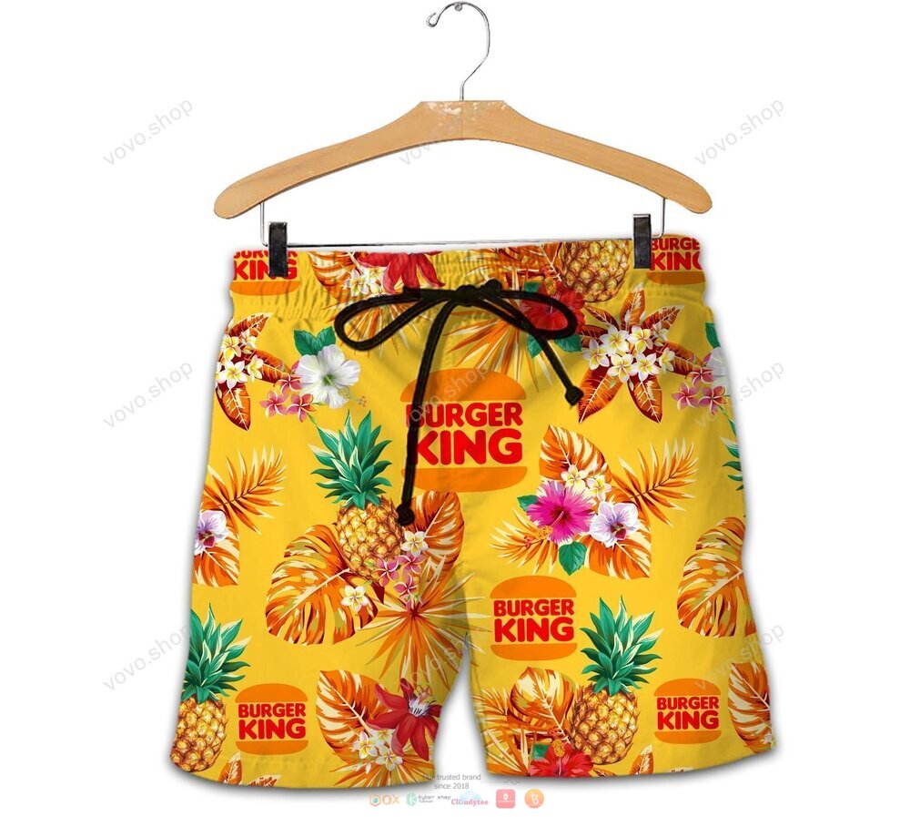 Burger King pineapple Hawaiian Shirt shorts 1 2