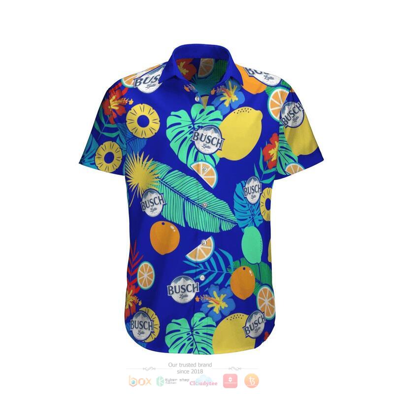 Busch Latte Tropical Blue Hawaiian Shirt