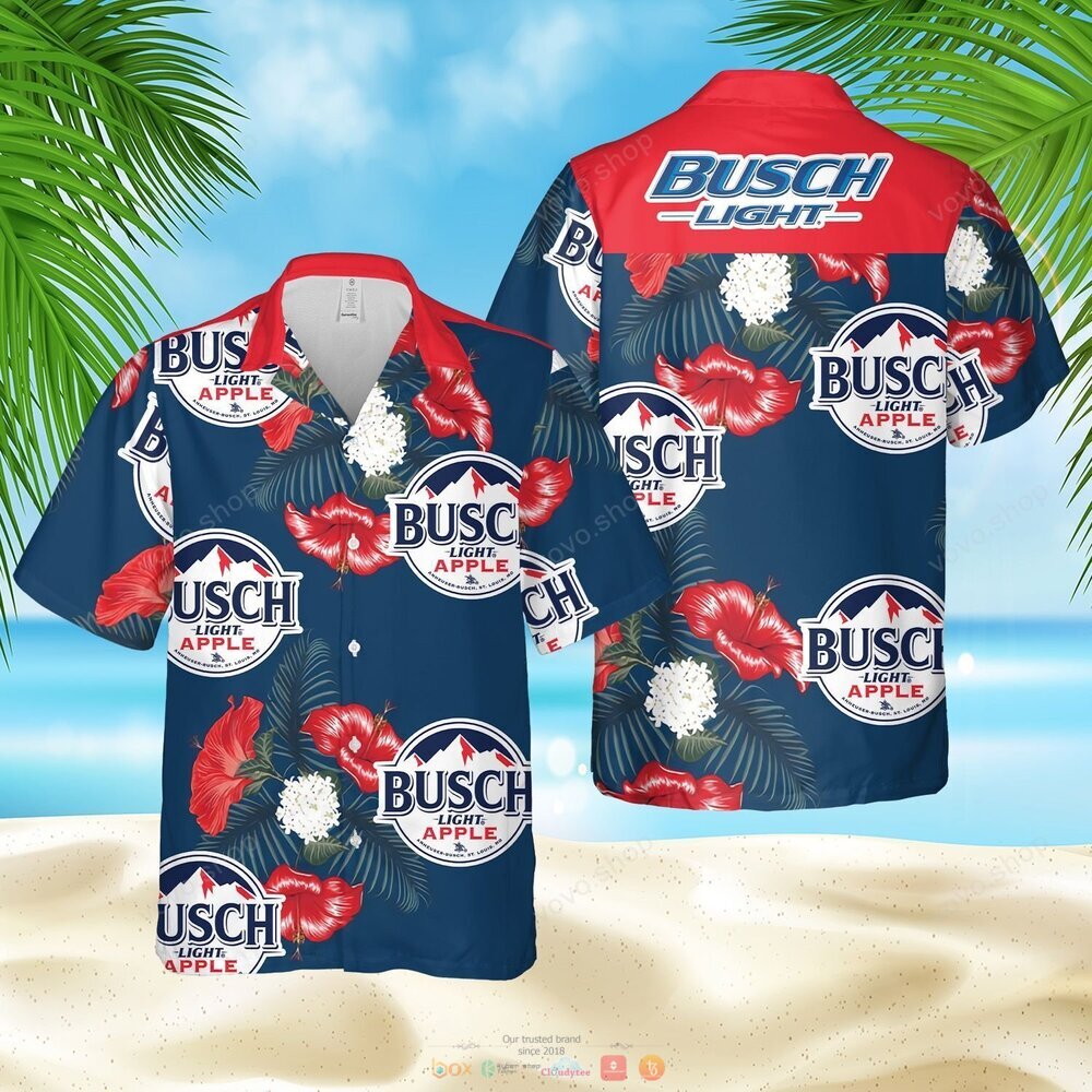 Busch Light Apple Hibiscus Hawaiian Shirt shorts
