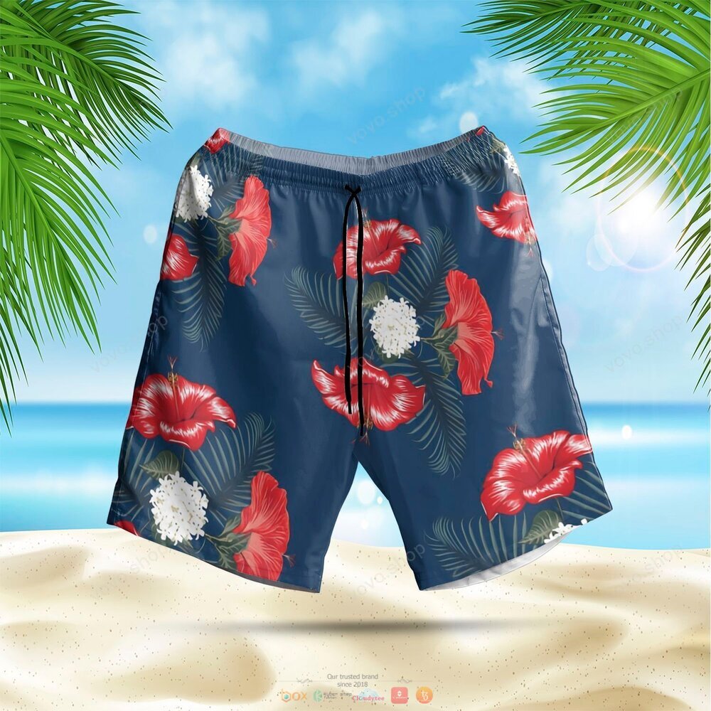 Busch Light Apple Hibiscus Hawaiian Shirt shorts 1