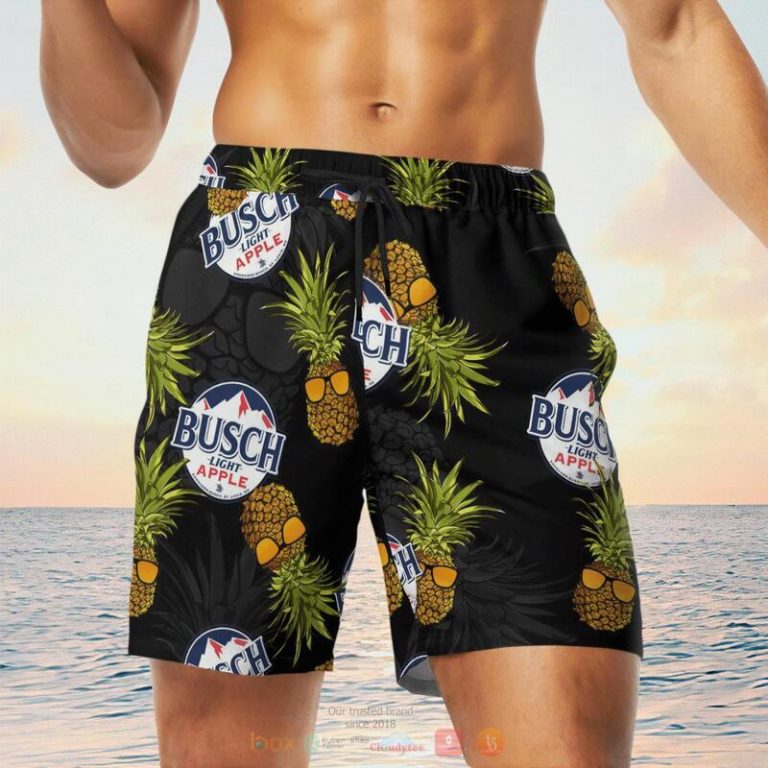 Busch Light Apple Pineapple Black Beach Short 1 2