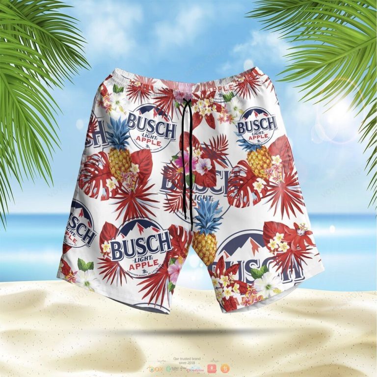 Busch Light Apple pineapple Hawaiian Shirt shorts 1