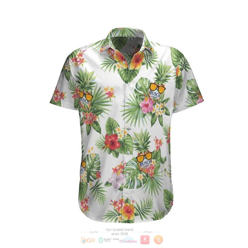 Busch Light Hibiscus Flower Hawaiian Shirt