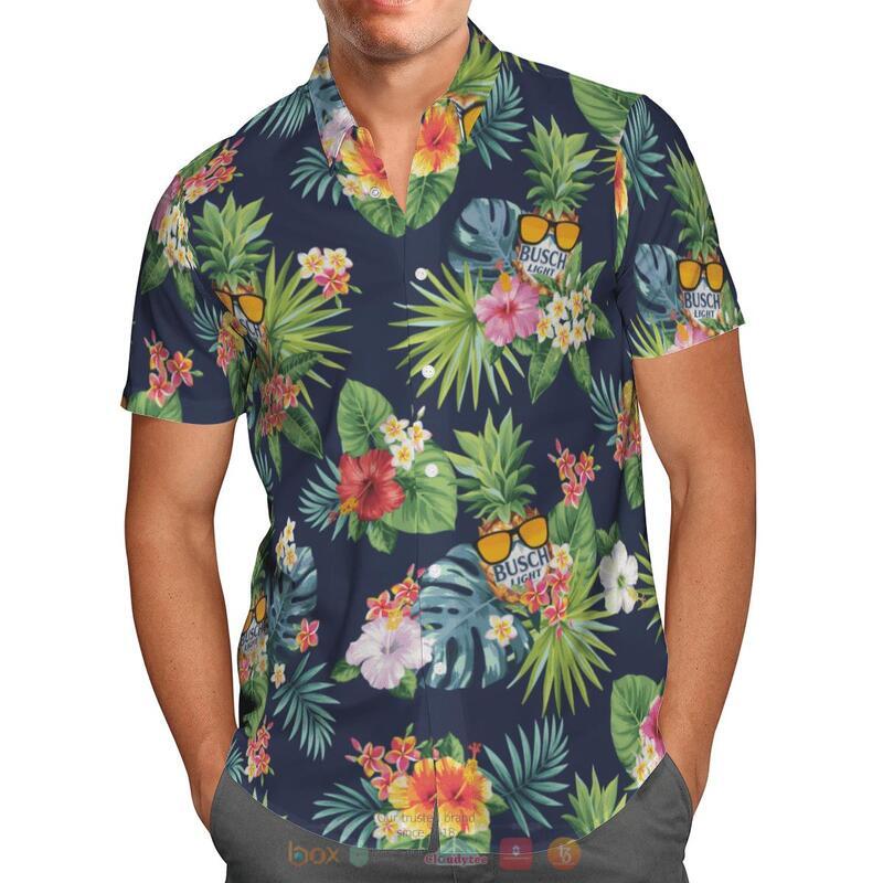 Busch Light Tropical Plant Hawaiian Shirt 1