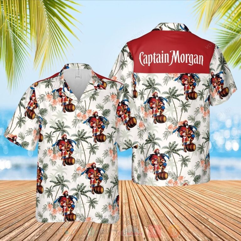 Captain Morgan White Hawaiian Shirt Short