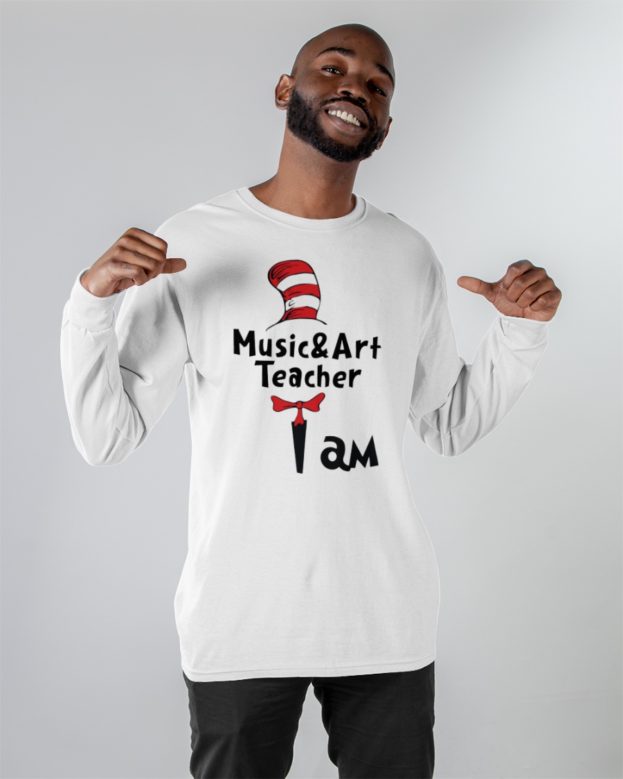 Cat in the hat I am Music and Art Teacher shirt hoodie 11