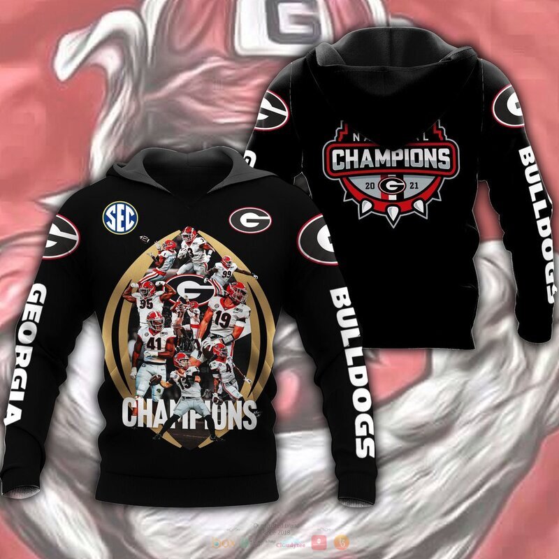 Champion Georgia Bulldogs Black 3D Shirt Hoodie