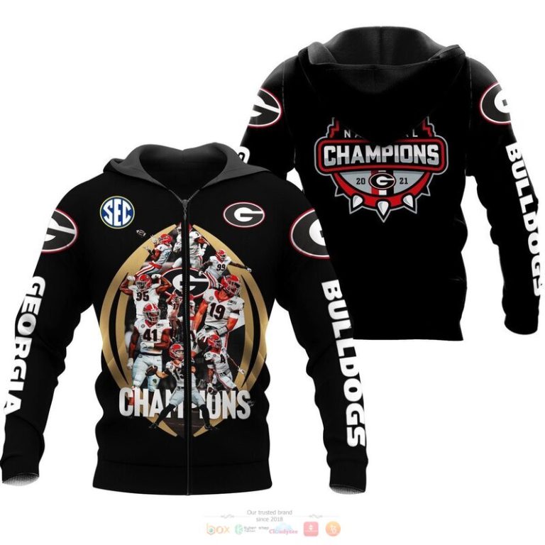 Champion Georgia Bulldogs Black 3D Shirt Hoodie 1