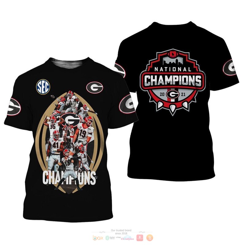 Champion Georgia Bulldogs Black 3D Shirt Hoodie 1 2