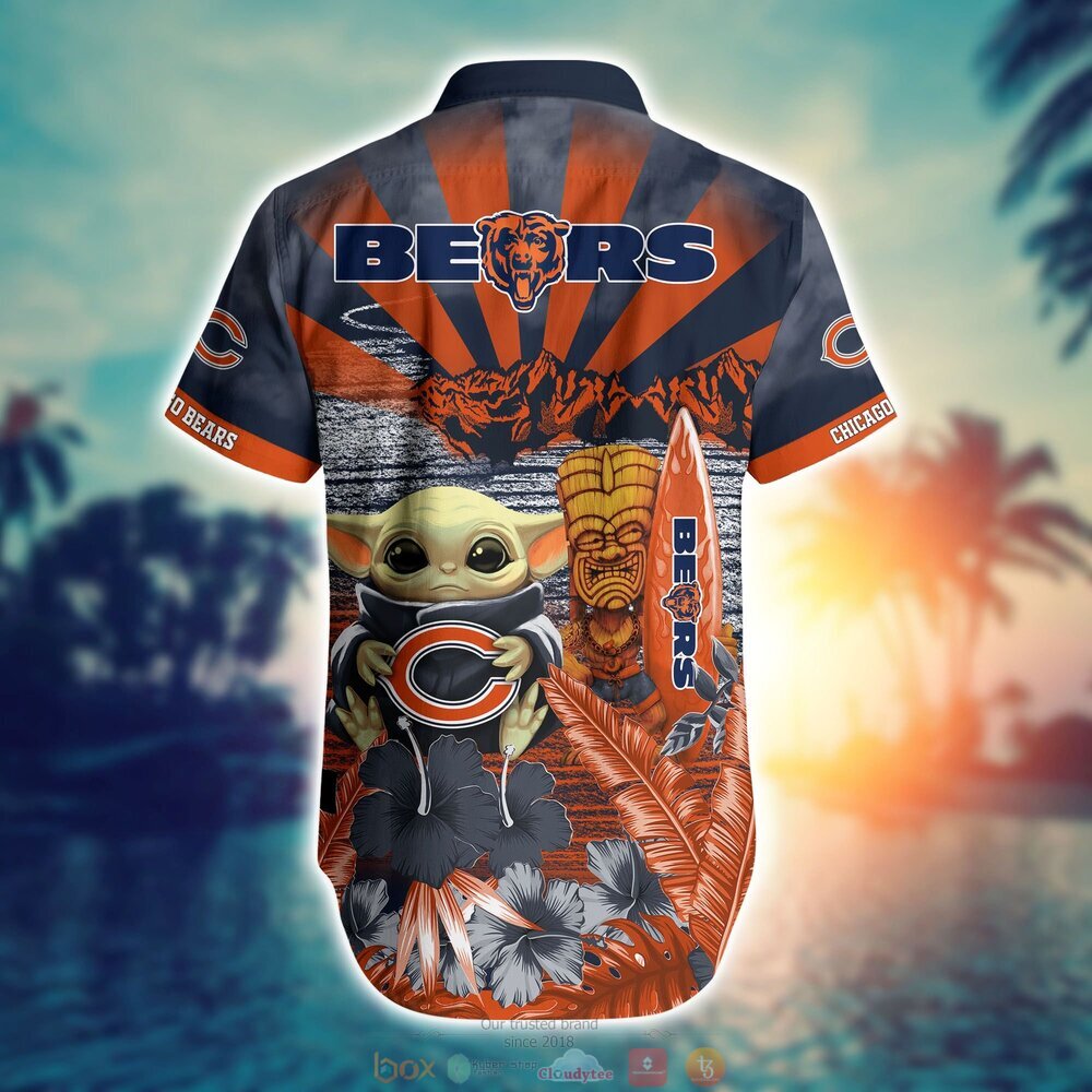 Chicago Bears NFL Baby Yoda Hawaiian Shirt Shorts 1 2