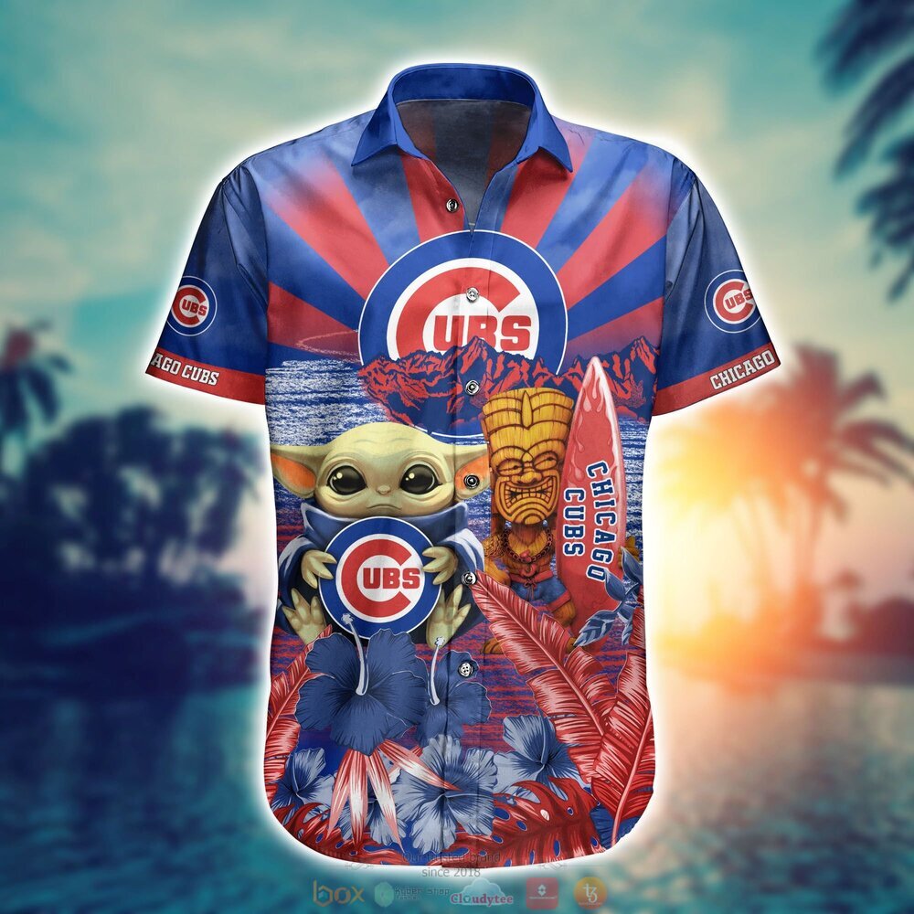 Chicago Cubs MLB Baby Yoda Hawaiian Shirt Shorts 1