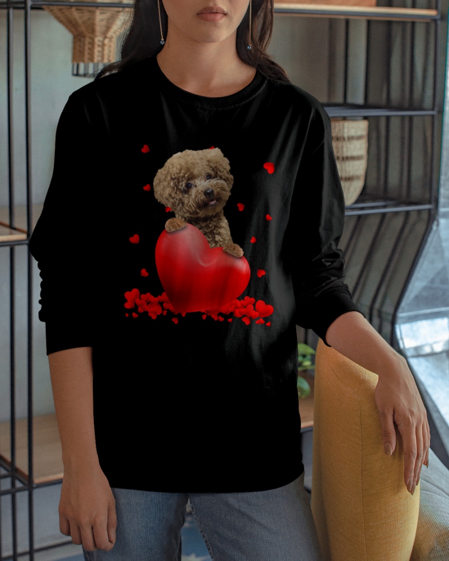 Chocolate Toy Poodle Valentine Hearts shirt hoodie 11
