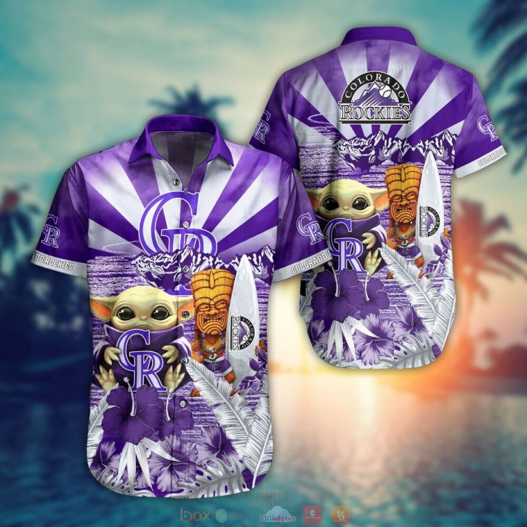 Colorado Rockies MLB Baby Yoda Hawaiian Shirt Shorts