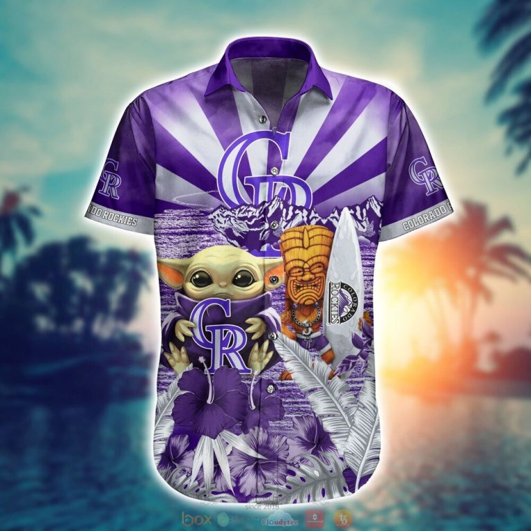 Colorado Rockies MLB Baby Yoda Hawaiian Shirt Shorts 1