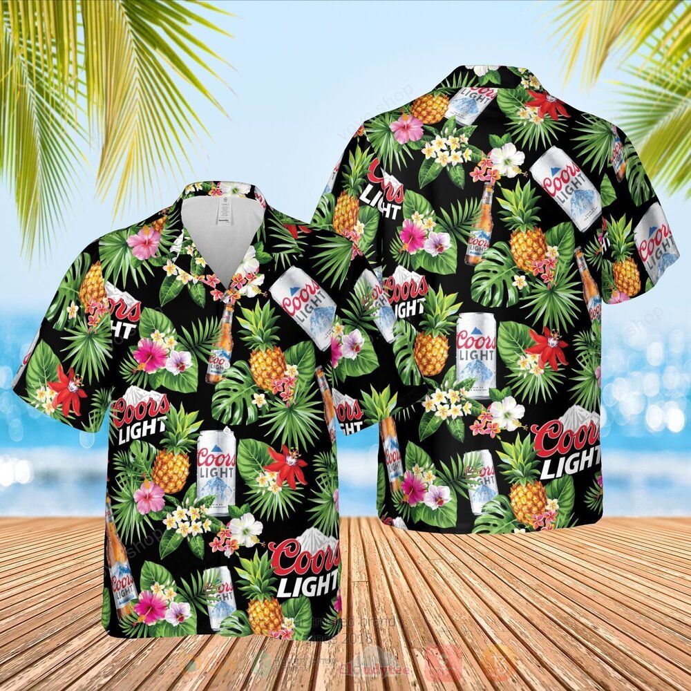 Coors Light Green Hawaiian Shirt Short 1