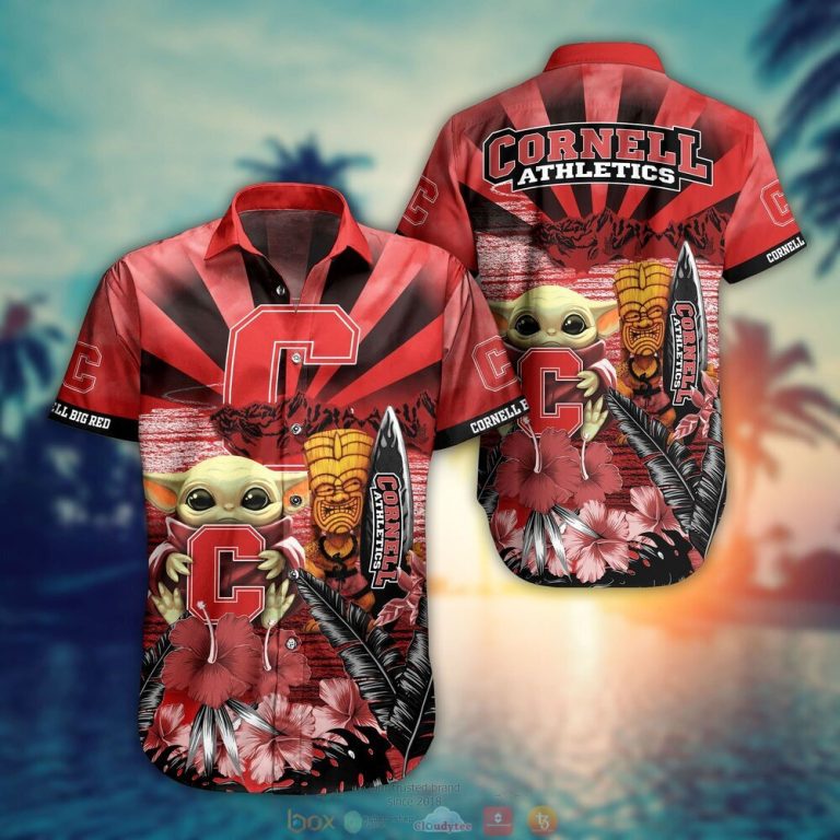 Cornell Big Red NCAA Baby Yoda Hawaiian Shirt Shorts