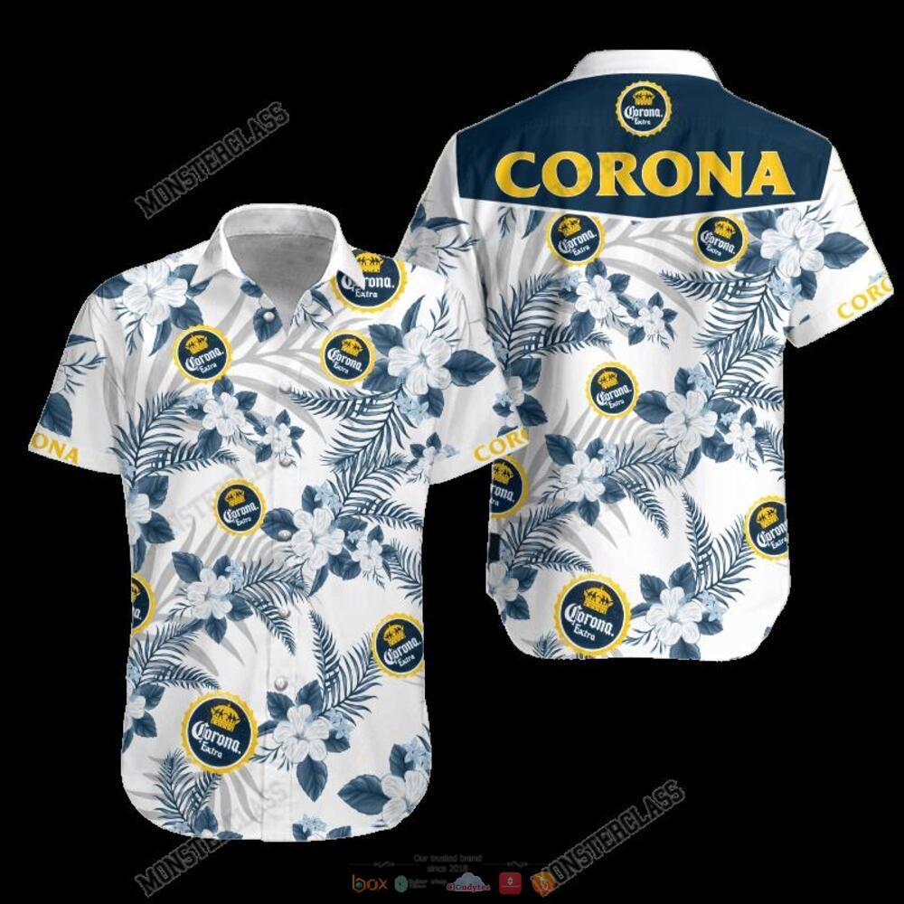 Corona Extra Tropical Plant Hawaiian Shirt Shorts