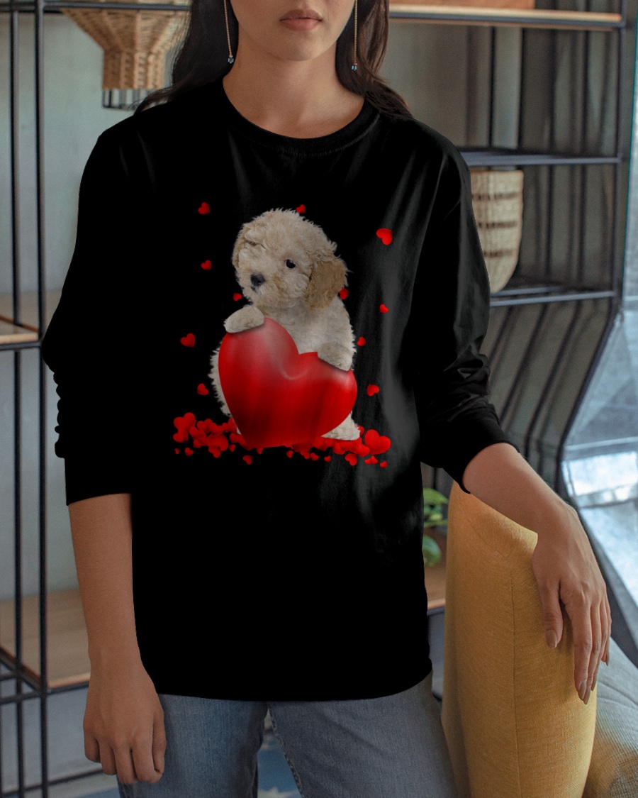 Cream Toy Poodle Valentine Hearts shirt hoodie 11