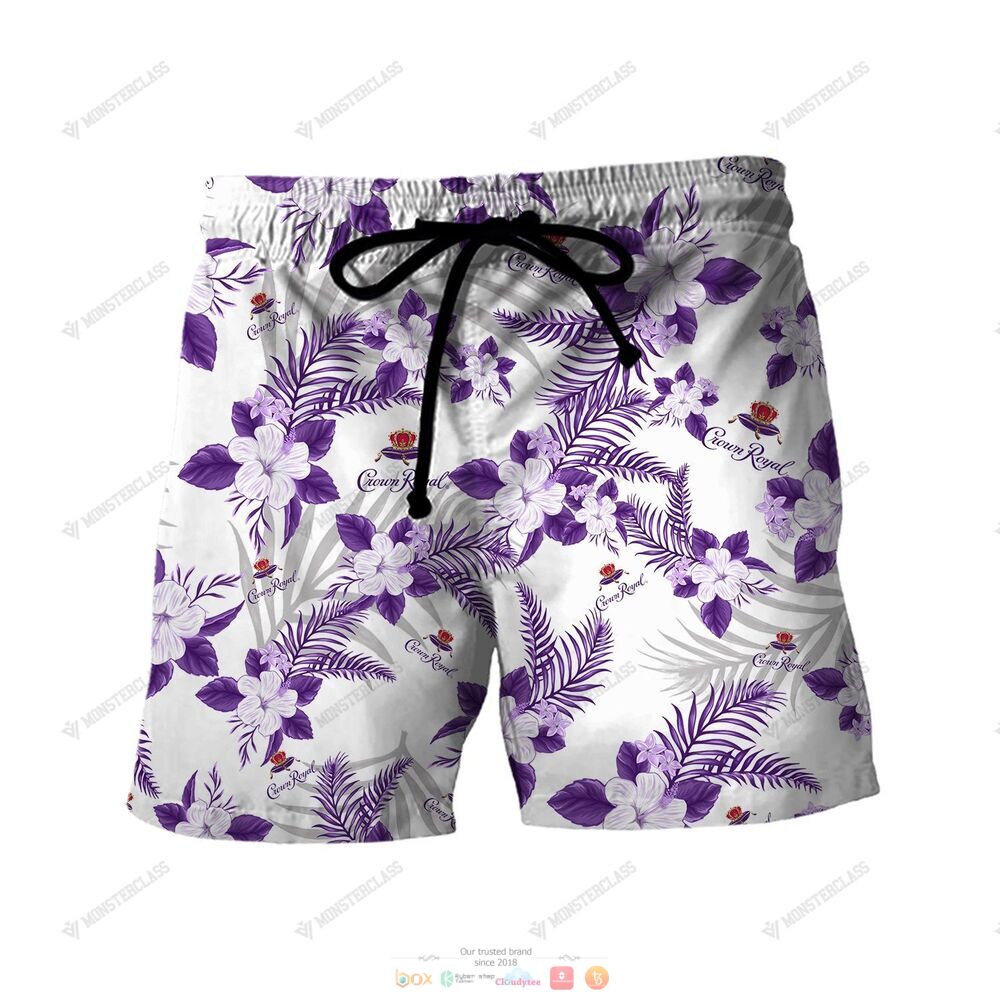 Crown Royal Purple Tropical Plant Hawaiian Shirt Shorts 1