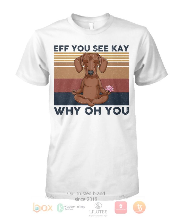 Dachshund Yoga Eff You See Kay Why Oh You 3D Hoodie Shirt 1 2