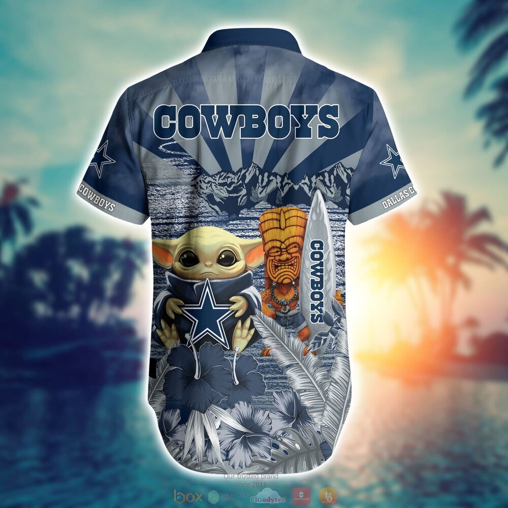 Dallas Cowboys NFL Baby Yoda Hawaiian Shirt Shorts 1 2