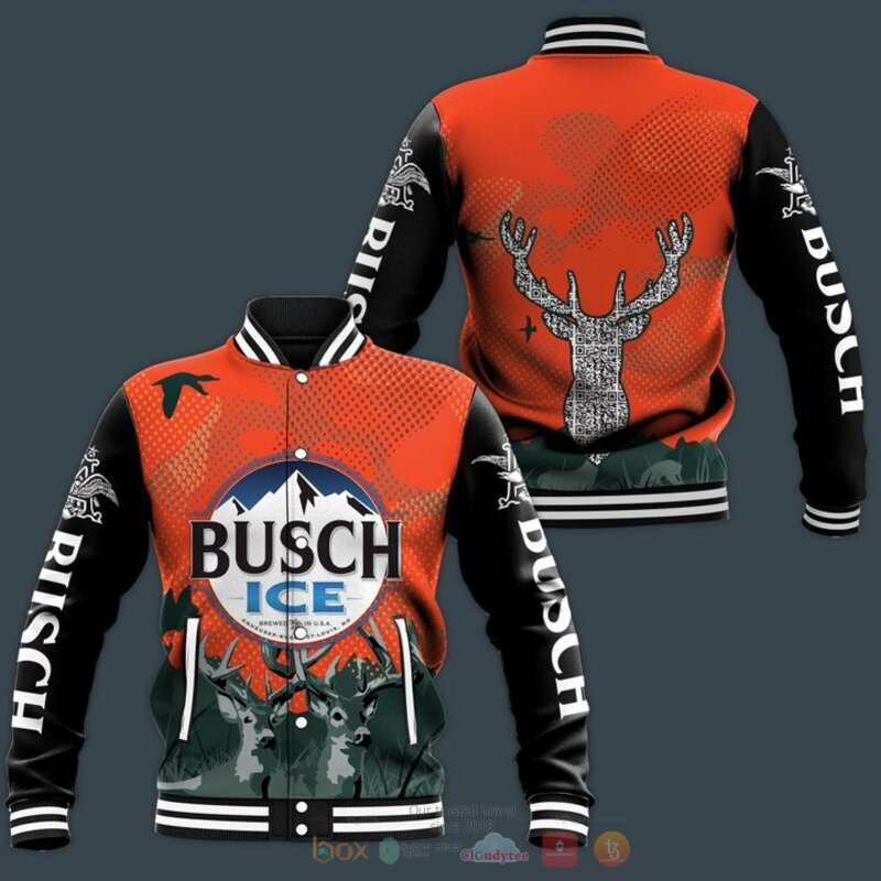 Deer busch ice beer baseball jacket