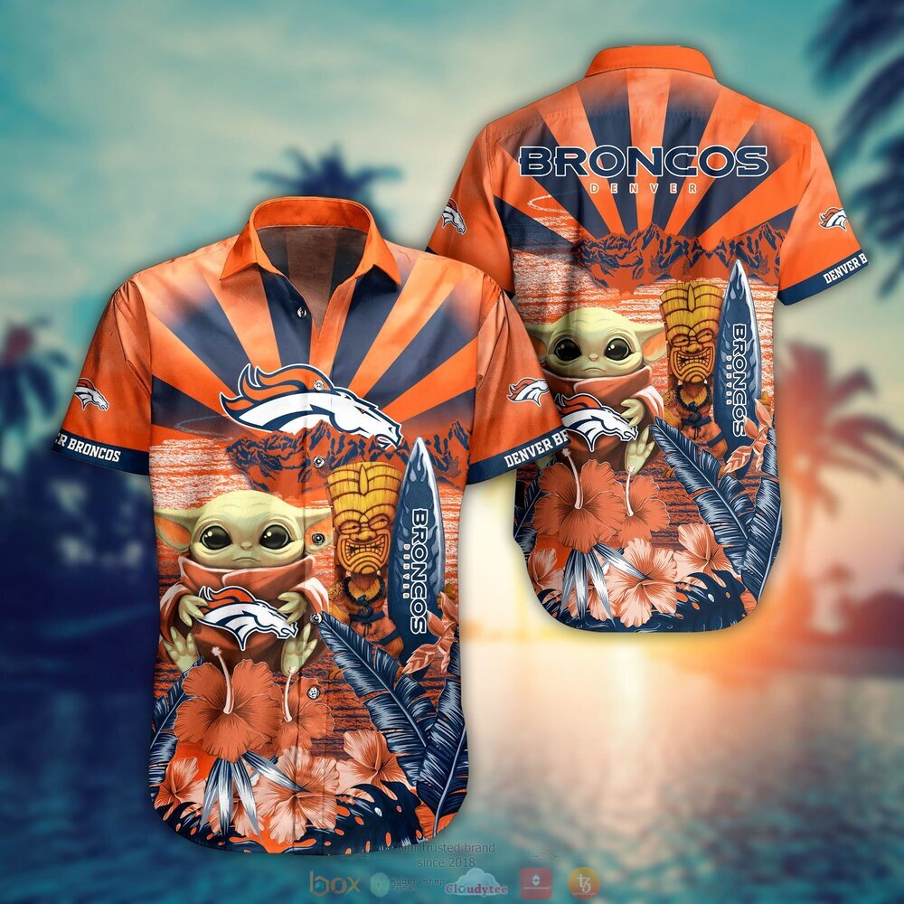 Denver Broncos NFL Baby Yoda Hawaiian Shirt Shorts