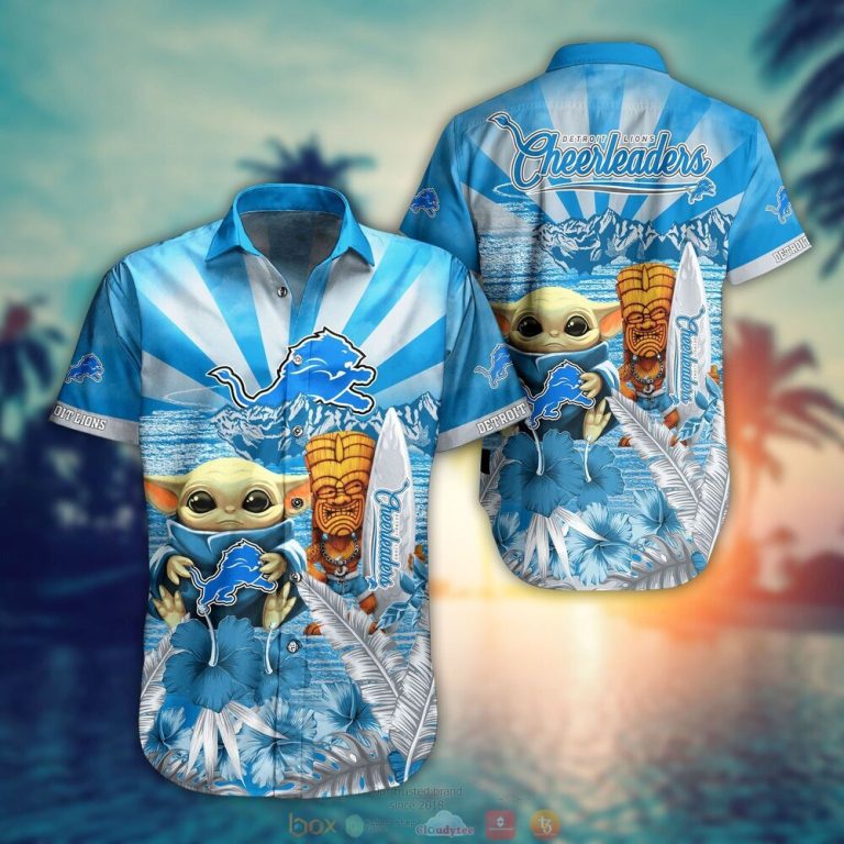 Detroit Lions NFL Baby Yoda Hawaiian Shirt Shorts