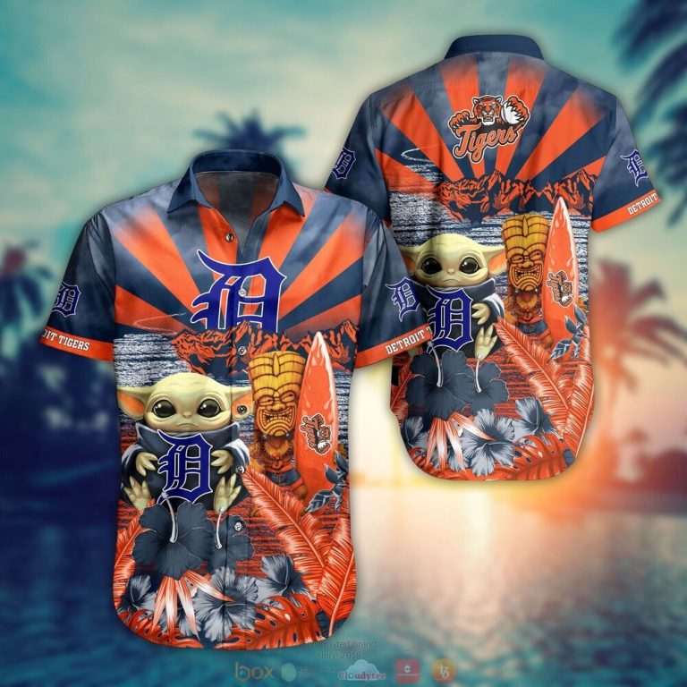 Detroit Tigers MLB Baby Yoda Hawaiian Shirt Shorts