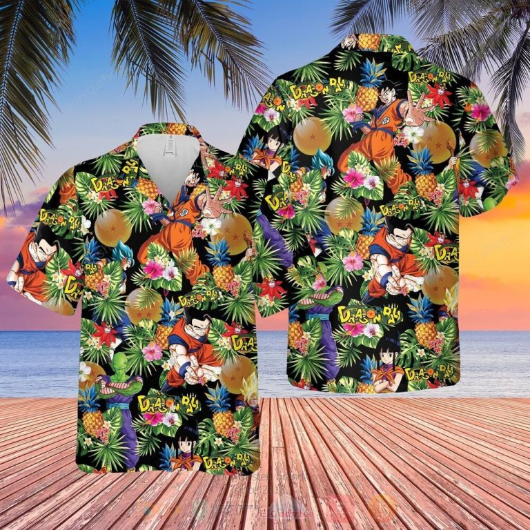 Dragon Ball Anime Black Hawaiian Shirt Short