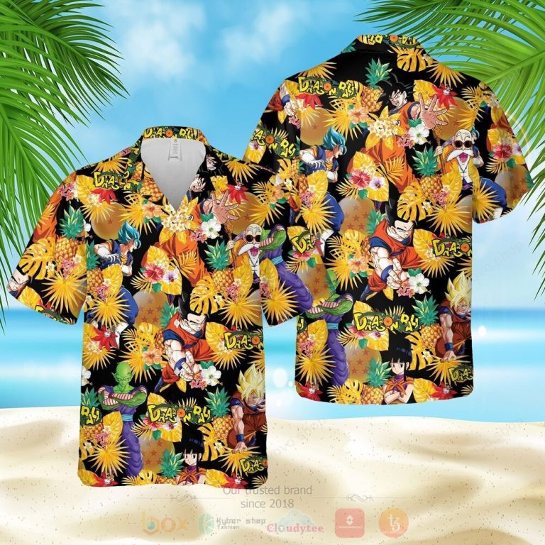 Dragon Ball Anime Yellow Hawaiian Shirt Short