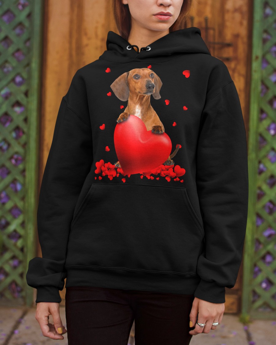 ETXnfcHT Red Dachshund Valentine Hearts shirt hoodie 6