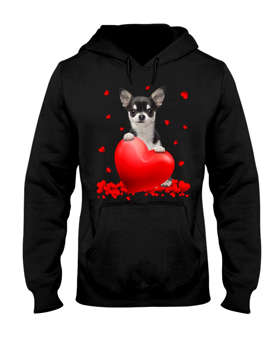 EiaugdIK Black Chihuahua Valentine Hearts shirt hoodie 4