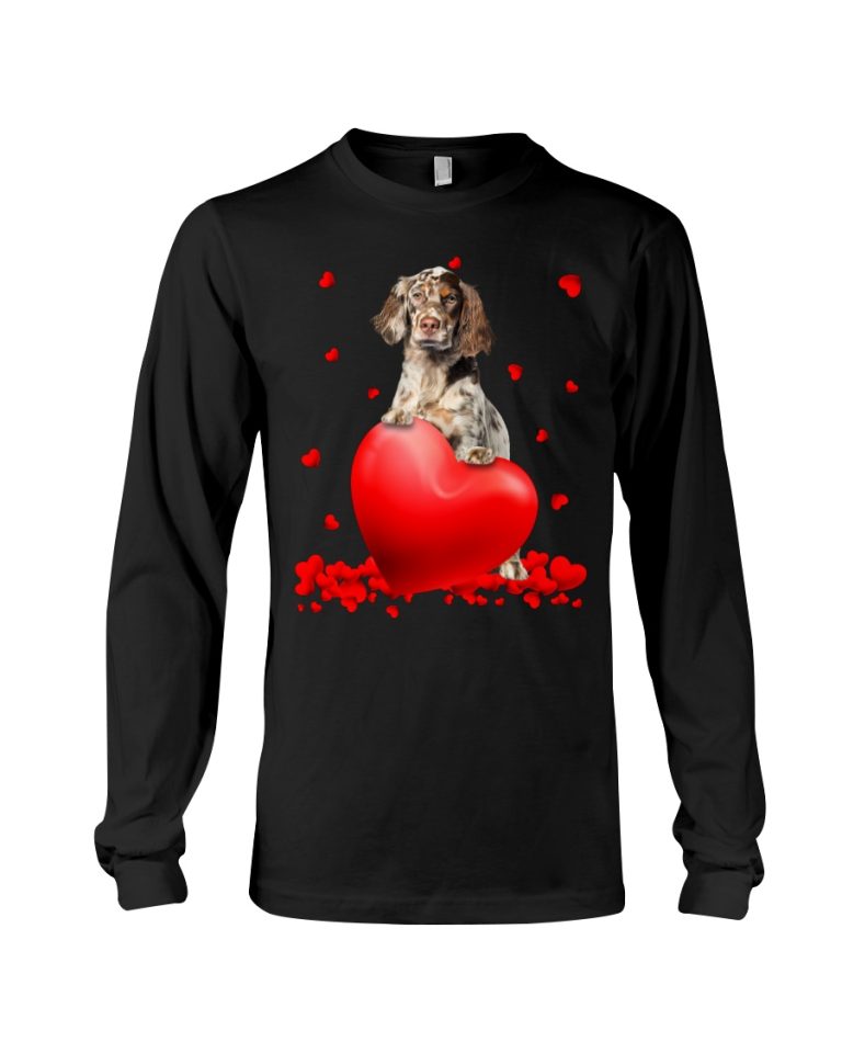 English Setter Valentine Hearts shirt hoodie 9