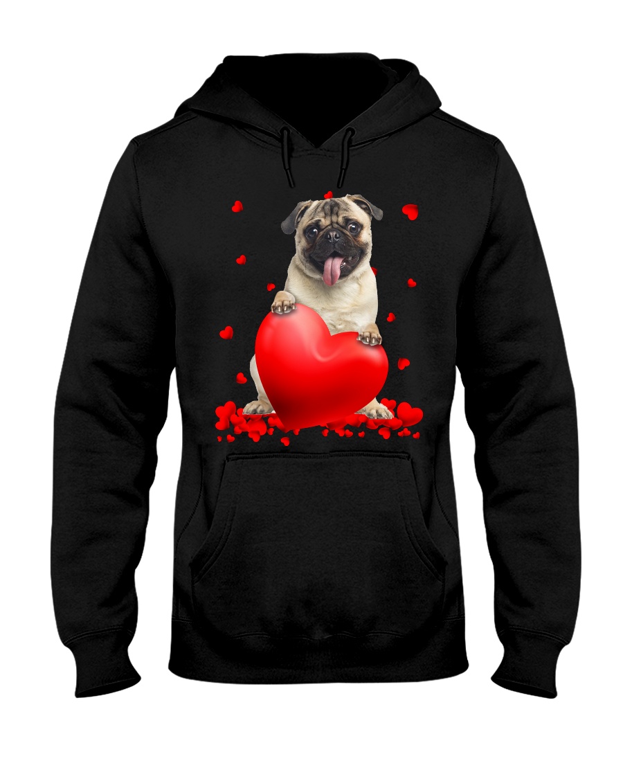 Fawn Pug Valentine Hearts shirt hoodie 4