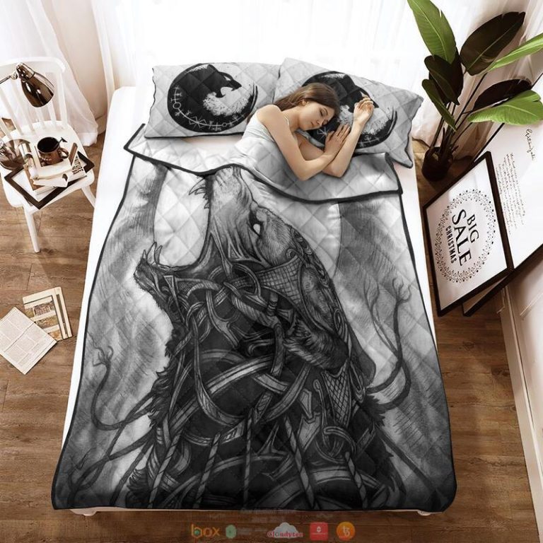 Fenrir Moon Viking Quilt Bedding Set 1 2