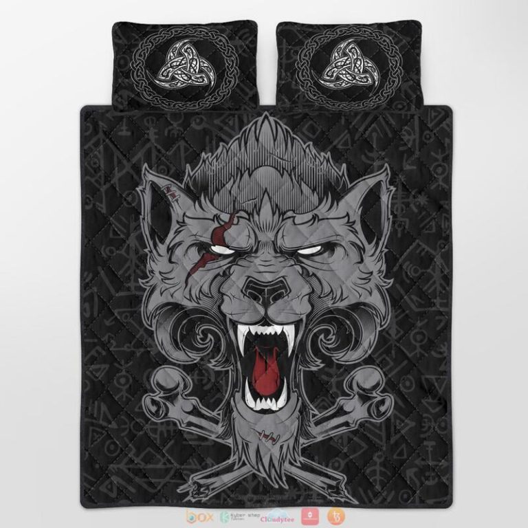 Fenrir Rune Viking Quilt Bedding Set 1 2