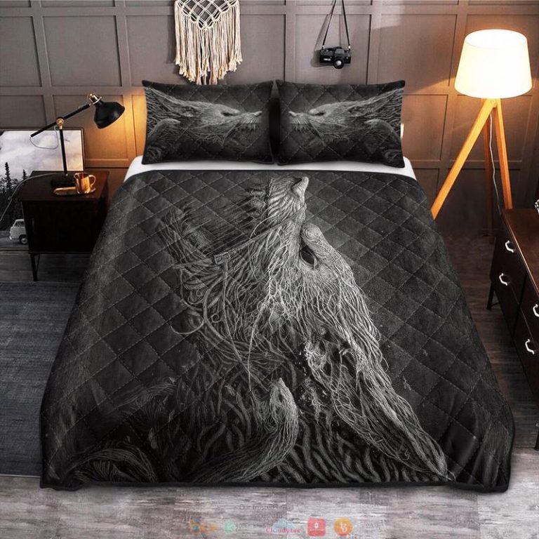 Fenrir Viking black Quilt Bedding Set