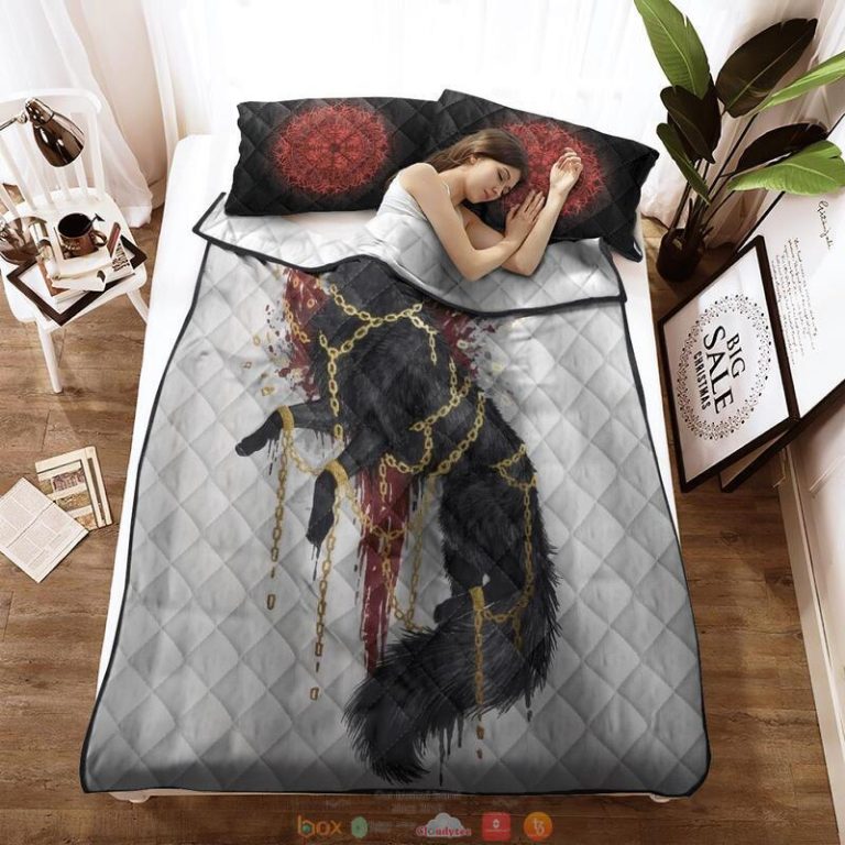 Fenrir blood chain Vegvisir Viking Quilt Bedding Set 1 2