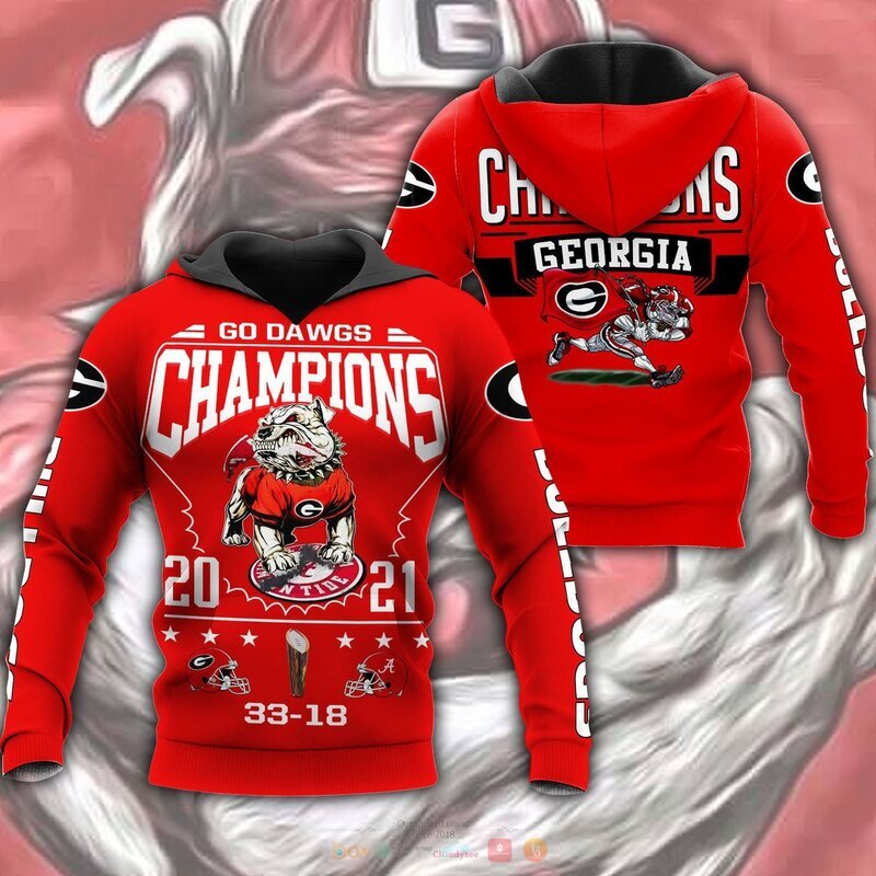 Georgia Bulldogs Champion 2021 3D Shirt Hoodie