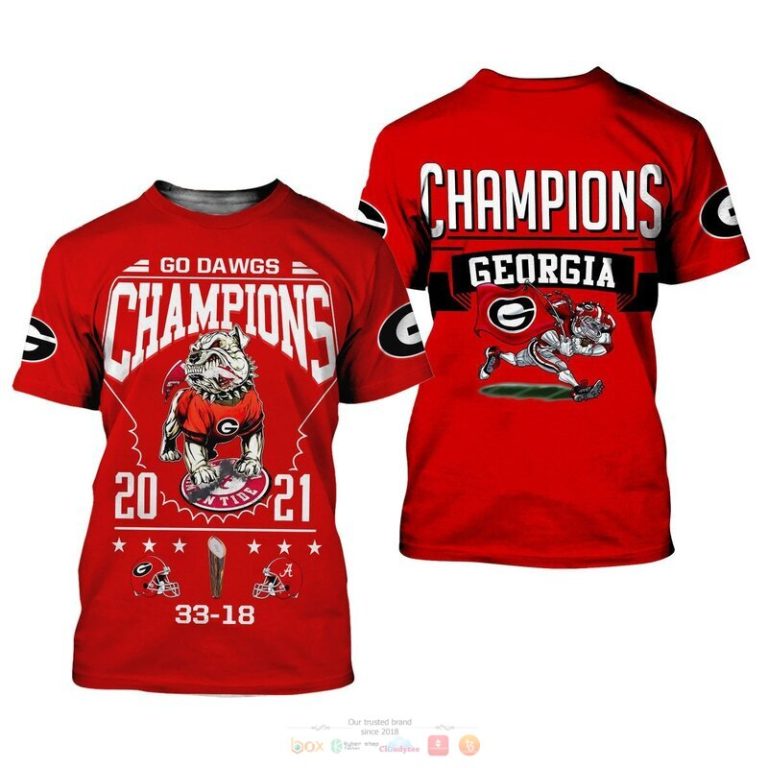 Georgia Bulldogs Champion 2021 3D Shirt Hoodie 1 2