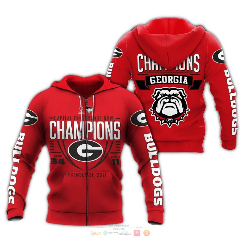 Georgia Bulldogs Champion December 31 2021 3D Shirt Hoodie 1