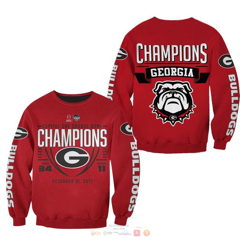 Georgia Bulldogs Champion December 31 2021 3D Shirt Hoodie 1 2