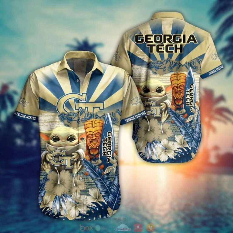 Georgia Tech Yellow Jackets NCAA Baby Yoda Hawaiian Shirt Shorts