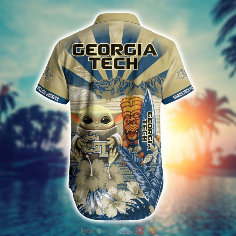 Georgia Tech Yellow Jackets NCAA Baby Yoda Hawaiian Shirt Shorts 1 2