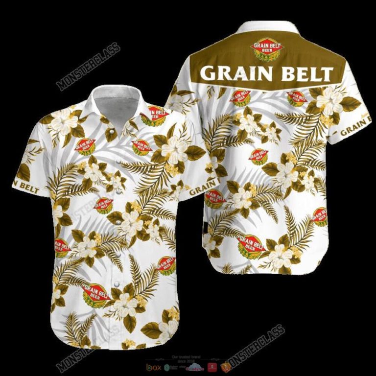 Grain Belt Beer Tropical Plant Hawaiian Shirt Shorts