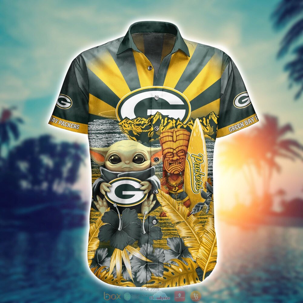 Green Bay Packers NFL Baby Yoda Hawaiian Shirt Shorts 1