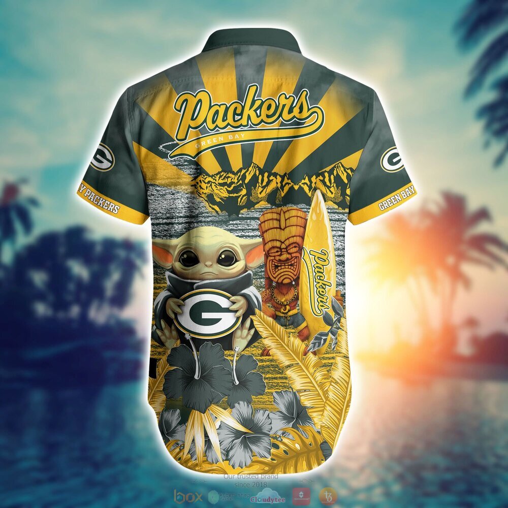 Green Bay Packers NFL Baby Yoda Hawaiian Shirt Shorts 1 2