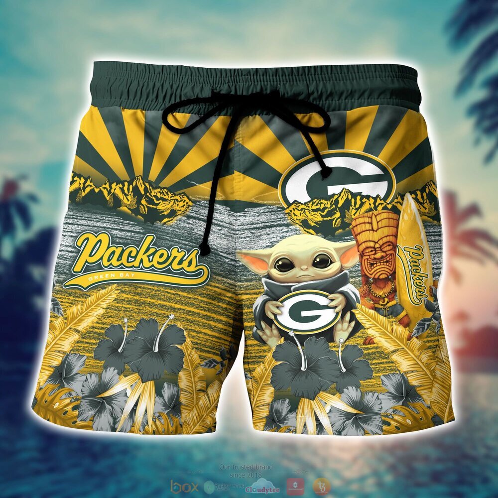 Green Bay Packers NFL Baby Yoda Hawaiian Shirt Shorts 1 2 3