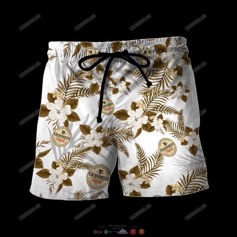 Guinness Tropical Plant Hawaiian Shirt Shorts 1